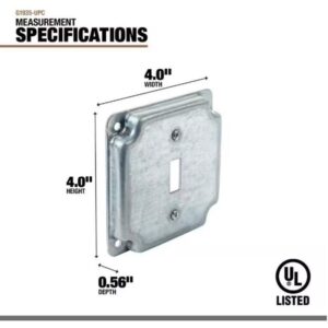 Southwire Square Steel Toggle Switch Cover - Image 2