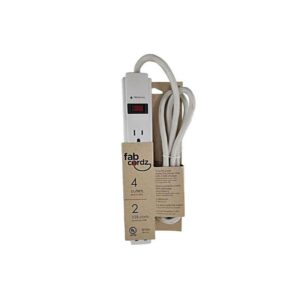 Fabcordz 4 ft. L 4 outlets Surge Protector White 990 J - Image 2