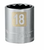 Craftsman 18 mm X 3/8 in. drive Metric 12 Point Standard Socket