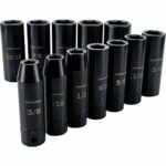 Craftsman 1-1-16 in. X 1/2 in. drive SAE 6 Point Standard Deep Impact Socket 12 pc