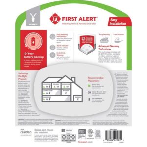 First Alert 10 Year Back Up Hard-Wired w/Battery Back-Up Ionization Smoke and Carbon Monoxide Detect - Image 2