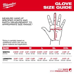 Milwaukee Cut Level 3 Unisex Elasticated Knit Dipped Gloves Black/Red Large - Image 2