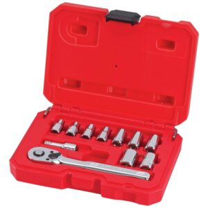 Craftsman 1/4 in. drive SAE 6 Point Socket and Ratchet Set 11 pc - Image 2