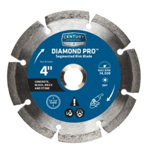 Century Drill & Tool 4 in. D X 7/8 in. Diamond Segmented Rim Diamond Saw Blade