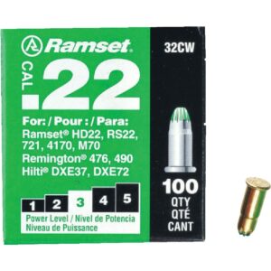 Ramset 0.22 in. D Steel Round Head Powder Loads 100 pk