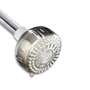Waterpik PowerSpray Plus Brushed Nickel 5 settings Showerhead 1.8 gpm