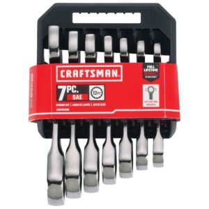 Craftsman SAE Stubby Ratcheting Combination Wrench Set 7 pc - Image 4