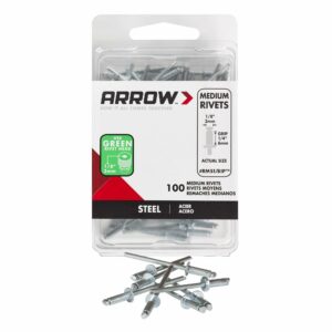 Arrow 1/8 in. D X 1/4 in. Steel Rivets Silver 100 pk RMS1/8IP
