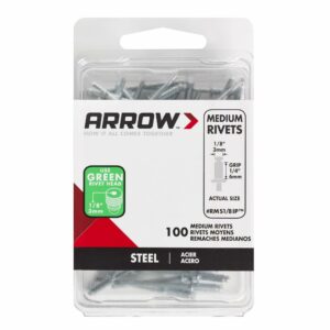 Arrow 1/8 in. D X 1/4 in. Steel Rivets Silver 100 pk RMS1/8IP - Image 3