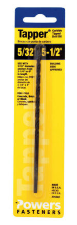 Hillman Tapper 5/32 in. X 5-1/2 in. L Carbide Tipped Drill Bit Straight Shank