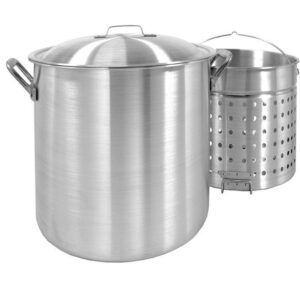 Bayou Classic Aluminum Grill Stockpot with Basket 160 qt