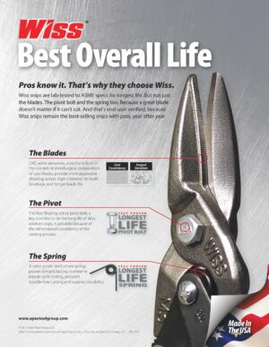 Crescent Wiss 9-1/4 in. Stainless Steel Straight and Right Offset Snips 18 Ga. - Image 3