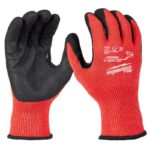 Milwaukee Cut Level 3 Unisex Elasticated Knit Dipped Gloves Black/Red XL