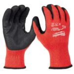 Milwaukee Cut Level 3 Unisex Elasticated Knit Dipped Gloves Black/Red Medium