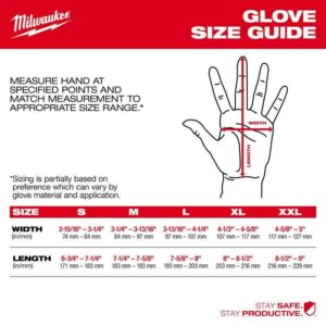 Milwaukee Cut Level 3 Unisex Elasticated Knit Dipped Gloves Black/Red XL - Image 3