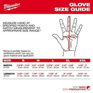 Milwaukee Cut Level 3 Unisex Elasticated Knit Dipped Gloves Black/Red Medium - Image 2