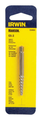Irwin Hanson EX-3 Carbon Steel Spiral Screw Extractor 6 in.