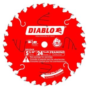 Diablo 5-3/8 in. D X 10 mm TiCo Hi-Density Carbide Trim Saw Blade 24 teeth