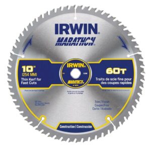 Irwin Marathon 10 in. D X 5/8 in. Carbide Miter and Table Saw Blade 60 teeth