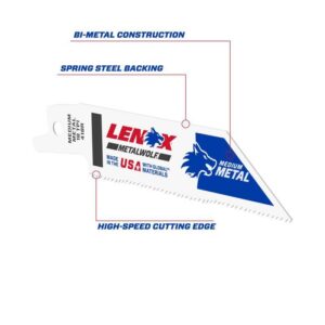 LENOX METALWOLF 4 in. Bi-Metal WAVE EDGE Reciprocating Saw Blade 18 TPI 5 pk - Image 3