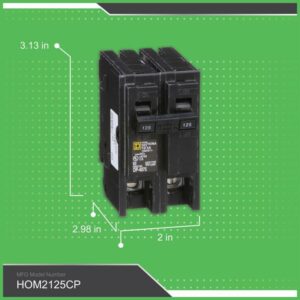 Square D 125 amps 2-Pole Circuit Breaker HOM2125CP - Image 3