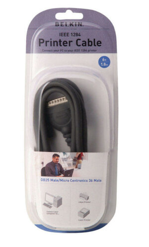Belkin F2A046-06 IEEE 1284 PC A-B Parallel Printer Cable; DB25M/Cent36M 6 Ft