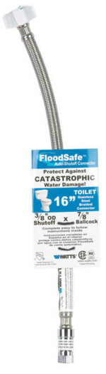 B&K Sure Dry 3/8" Compression Sizes X 7/8" D Ballcock 16" PVC Toilet Supply Line