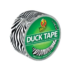 Duck 1.88 in. W X 10 yd L Black/White Zig-Zag Zebra Duct Tape 1398132