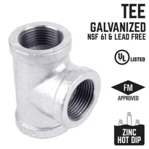 STZ Industries 1" FIP each X 1" FIP 1" FIP Galvanized Malleable Iron Tee - Image 2