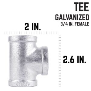 STZ Industries 1" FIP each X 1" FIP 1" FIP Galvanized Malleable Iron Tee - Image 3