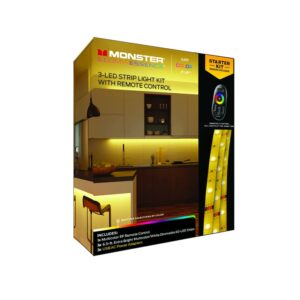 Monster Just Color It Up Multicolored Plug-In LED Smart-Enabled Mood Light Strip Kit - Image 3