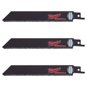Milwaukee SAWZALL 6 in. Carbide Grit Carbide-Grit Reciprocating Blade  3 pk