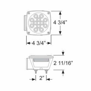 Hopkins Red Square Stop/Tail/Turn LED Light Kit C7423 - Image 4