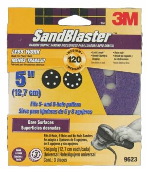 3M 9623 SandBlaster 5-Inch 120 Grit Sanding Disc