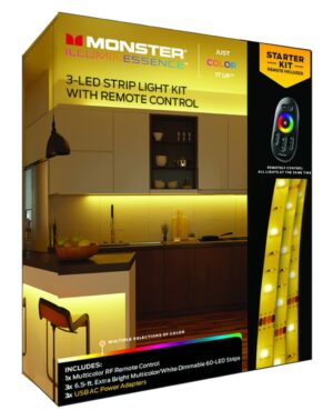 Monster Just Color It Up Multicolored Plug-In LED Smart-Enabled Mood Light Strip Kit - Image 7