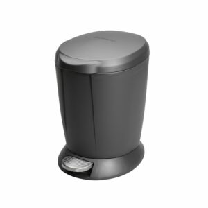 Simplehuman 6 L Gray Plastic Mini Round Pedal Wastebasket CW1350