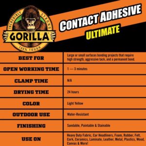 Gorilla Ultimate High Strength Contact Adhesive 12.2 oz - Image 4