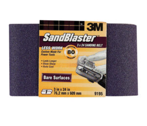 3M Sandblaster 24 in. L X 3 in. W Ceramic Sanding Belt 80 Grit Medium