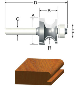 Vermont American 1 in. D X 3/16 in. X 2-1/8 in. L Carbide Tipped Edgebead Router Bit - Image 2