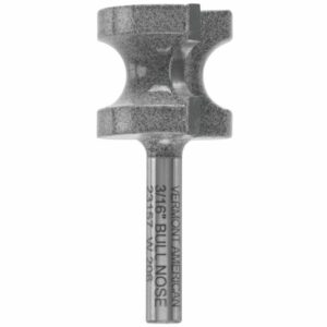 Vermont American 23157 3/16-Inch Radius Carbide Tipped Bull Nose Router Bit, 2-Flute 1/4-Inch Shank