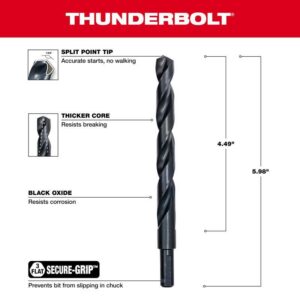 Milwaukee Thunderbolt 1/2 in. X 6 in. L Drill Bit 3-Flat Shank - Image 3