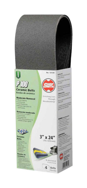 Shopsmith 24 in. L X 3 in. W Ceramic Sanding Belt 100 Grit Medium 4 pc