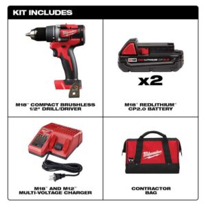 Milwaukee M18 1/2 in. Brushless Cordless Drill/Driver Kit (Battery & Charger) - Image 2