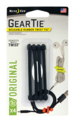 Nite Ize Gear Tie 3 in. L Black Twist Ties 4 pk