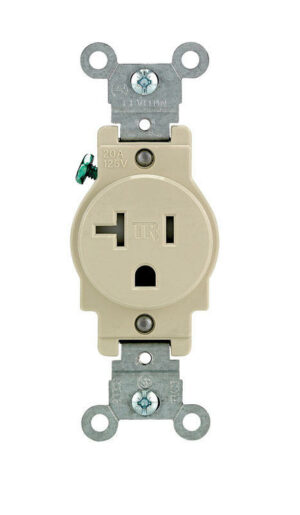 Leviton 20 amps 125 V Single Ivory Outlet 5-20R T5020-0ISF