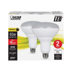 Feit Performance BR40 E26 (Medium) LED Bulb Soft White 65 Watt Equivalence 2 pk
