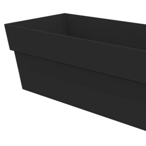 Bloem Finley 9.5 in. H X 11.74 in. W X 24 in. D Plastic Deck Rail Planter Black - Image 6