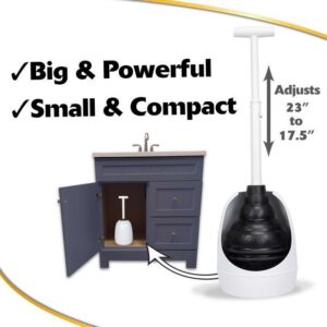 Korky Beehive Max Toilet Plunger with Holder 16 in. L X 6 in. D 97-4A - Image 5