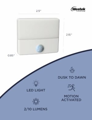 Westek Automatic Plug-in Motion Light LED Night Light w/Sensor - Image 2