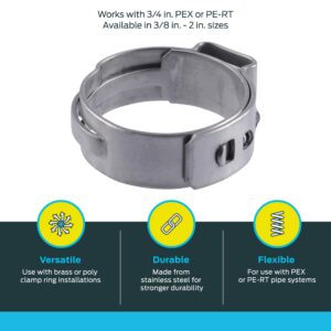 SharkBite 3/4 in. PEX X 3/4 in. D PEX Stainless Steel Clamp Rings 100-Pack - Image 3
